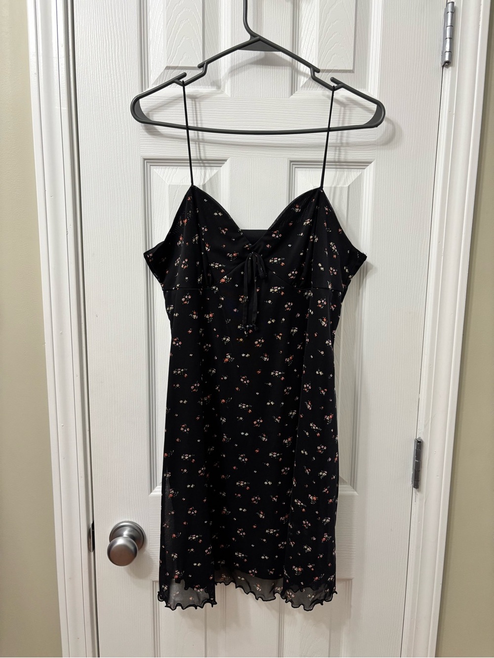 Rue 21 Floral Mesh Hem Slip Dress Size XL Y2K Cottagecore Grunge Mini Dress - Picture 2 of 8